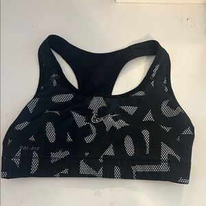 Nike Black and White Patterned Sports Bra